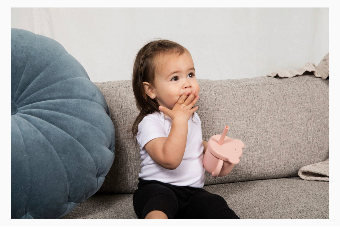 Kookie- Vaso de silicona con tapa para beber y aperitivos, tazas de transición y entrenamiento