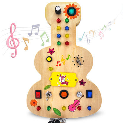 Tablero de actividades musical Montessori de madera para niños pequeños de 3 a 5 años