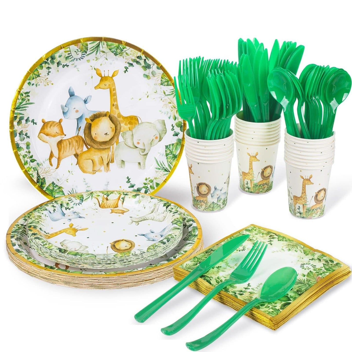 Safari Platos y servilletas Suministros de fiesta Sirve 24
