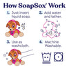SoapSox Exfoliante de baño para niños, esponja de tela de lavado de juguete suave Skye