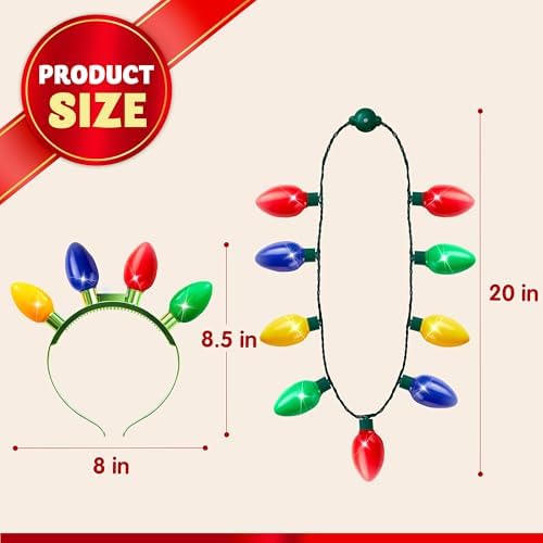 JOYIN: Set de 6 diademas y collares navideños con luces