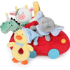 TILLYOU 4 sonajeros suaves, animales de peluche