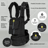 LÍLLÉbaby Pursuit Pro - Portabebés 6 en 1, recién nacido a niño con soporte lumbar, ónix jaspeado