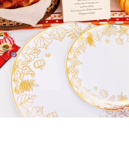 Set de platos plásticos para 30 personas, acción de gracias