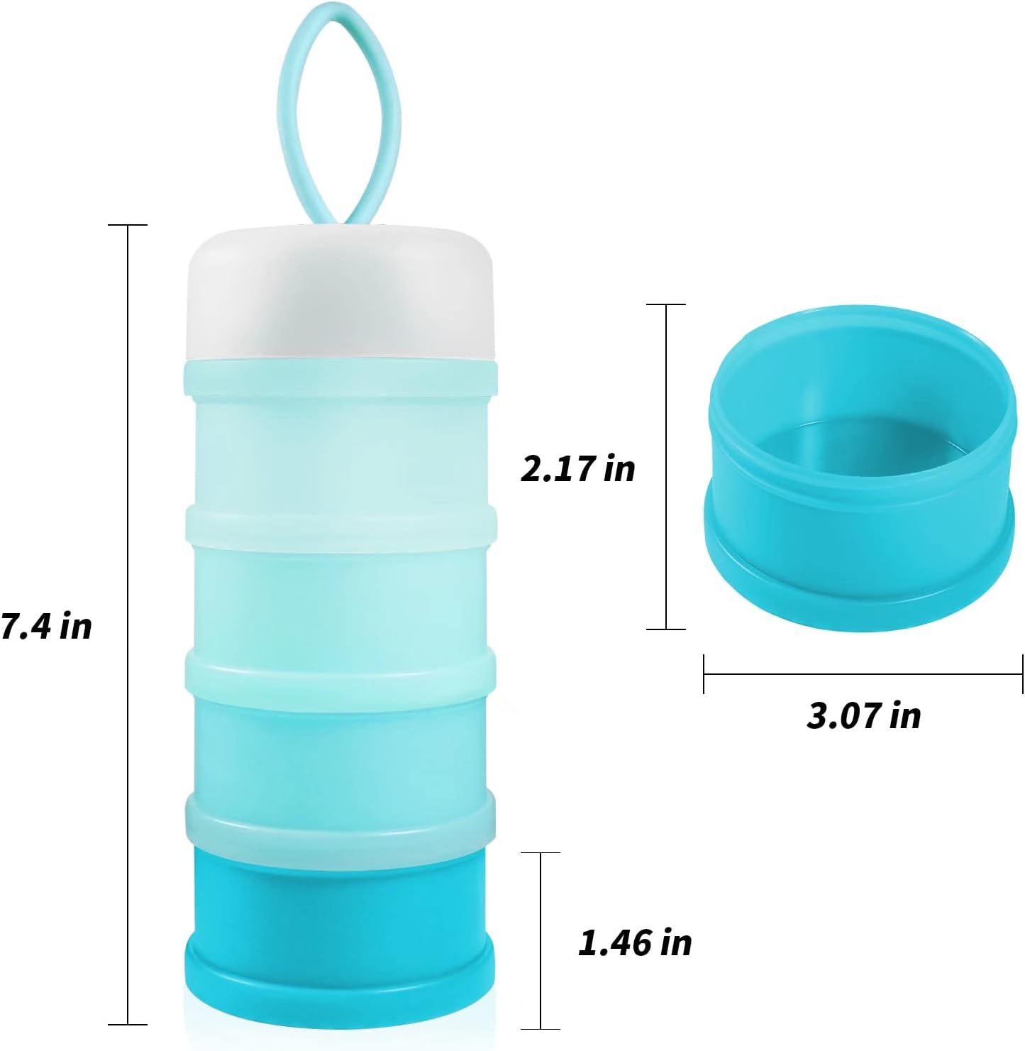 Dispensador de fórmula para bebé, azul