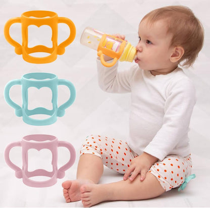 3 asas para biberones, compatibles con el biberón estrecho del Dr. Brown, silicona suave sin BPA, rosa, azul, naranja
