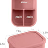 Recipiente Bento de silicona con 3 compartimientos