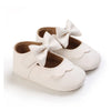 ValenSina- Zapatos de bebé precaminadores blanco con lazo -Talla 3