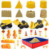 Kenlaimi Play Construction Sand Kit - Arena de 3 libras con 3 camiones de construcción grandes