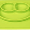 ezpz Happy Mat (Lime) - Plato de succión 100% silicona con mantel individual incorporado para niños pequeños