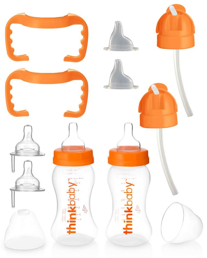 Thinkbaby All In One Botella, Naranja/Transparente