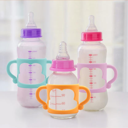 3 asas para biberones, compatibles con el biberón estrecho del Dr. Brown, silicona suave sin BPA, rosa, azul, naranja
