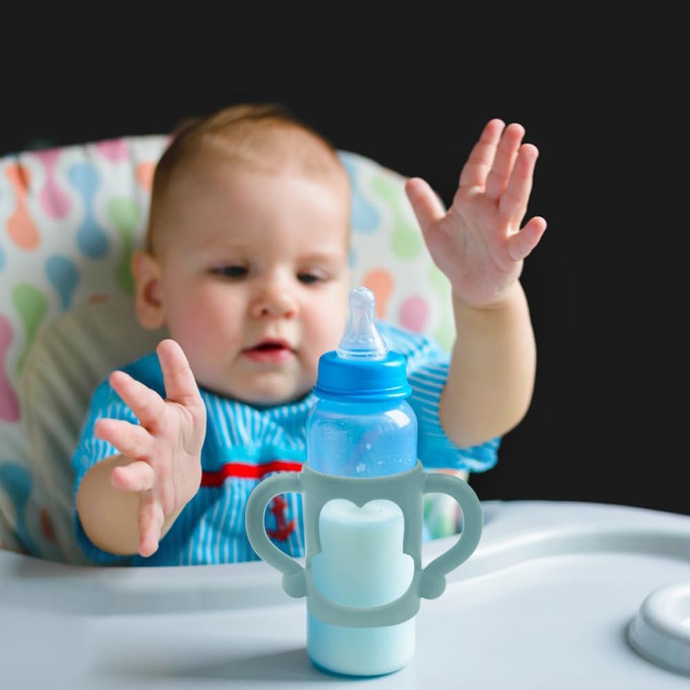 3 asas para biberones, compatibles con el biberón estrecho del Dr. Brown, silicona suave sin BPA, rosa, azul, naranja