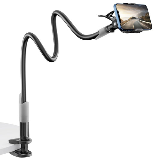 Saiji Gooseneck - Soporte universal para teléfono celular, negro