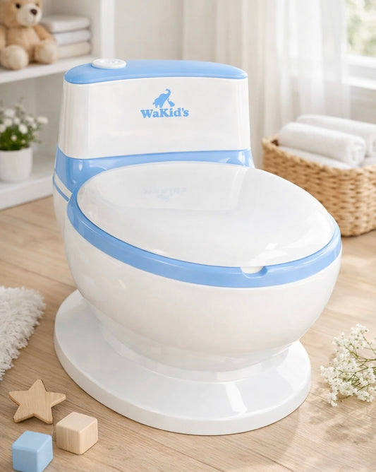 Inodoro para niños con sonido celeste