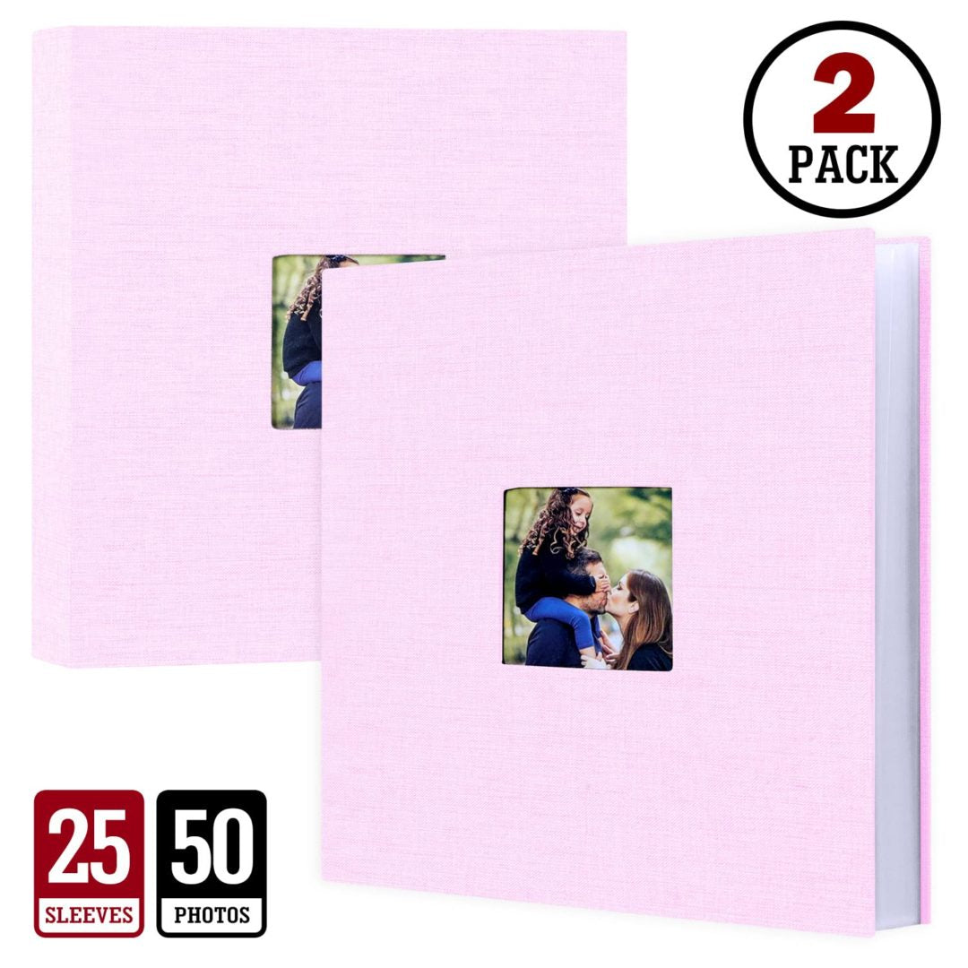 Lanpn Álbum de fotos de 8 x 10 pulgadas, 50 bolsillos, paquete de 2 unidades