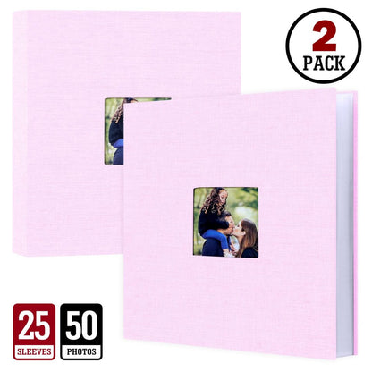 Lanpn Álbum de fotos de 8 x 10 pulgadas, 50 bolsillos, paquete de 2 unidades