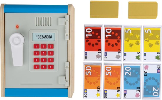 Playtive- Juego de Caja fuerte para juguetes de Madera