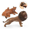 TOYMANY-  Figuras de león y leona con cachorros de vinilo de 6 a 9 pulgadas