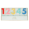 Meri Meri Adornos acrílicos con números arcoíris (paquete de 10)