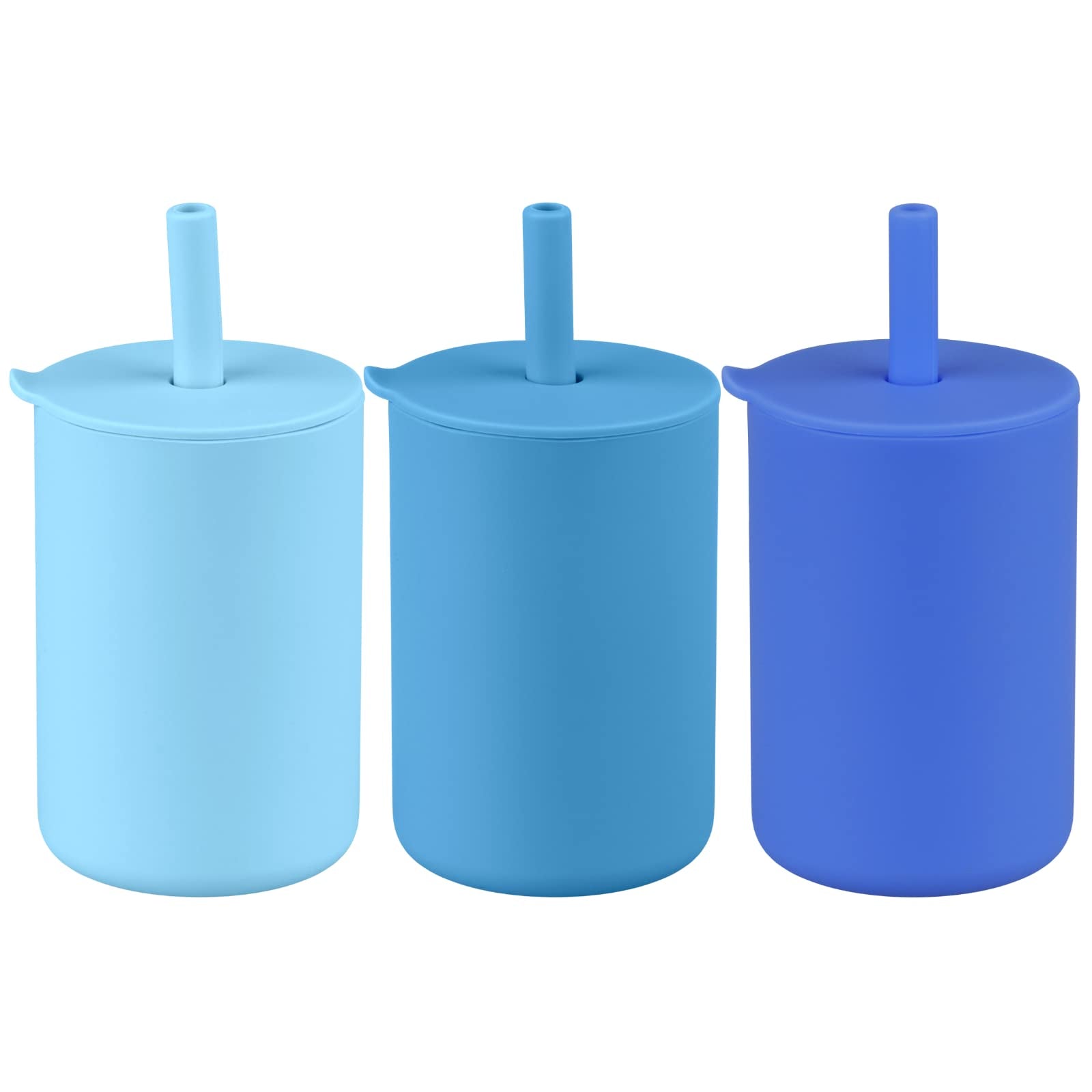 Mintlyfe Vaso con popote para niños pequeños, taza de entrenamiento 100% silicona