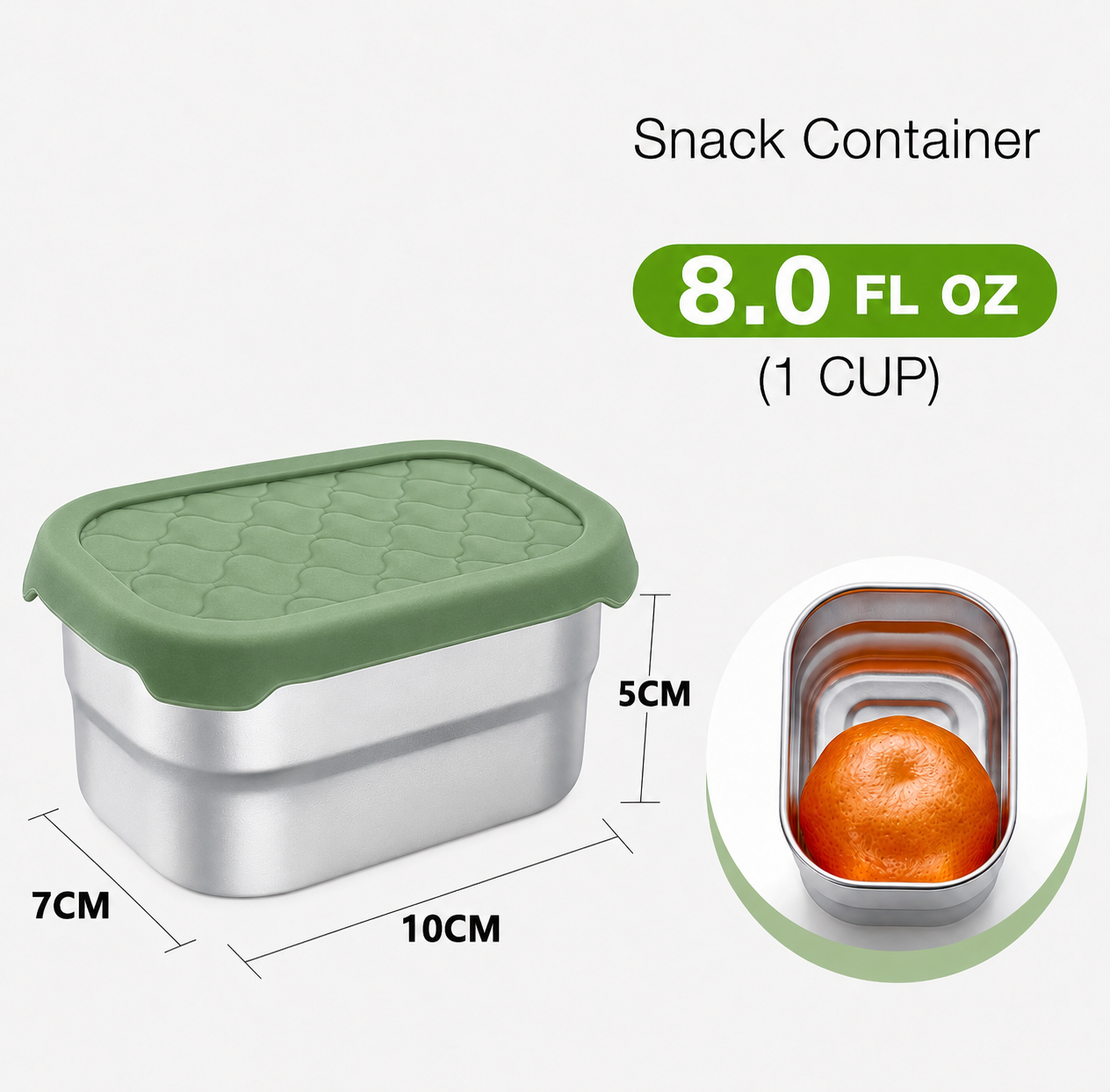 Paquete de 4 recipientes reutilizables para aperitivos YAKESD de 230 ml (8 oz)