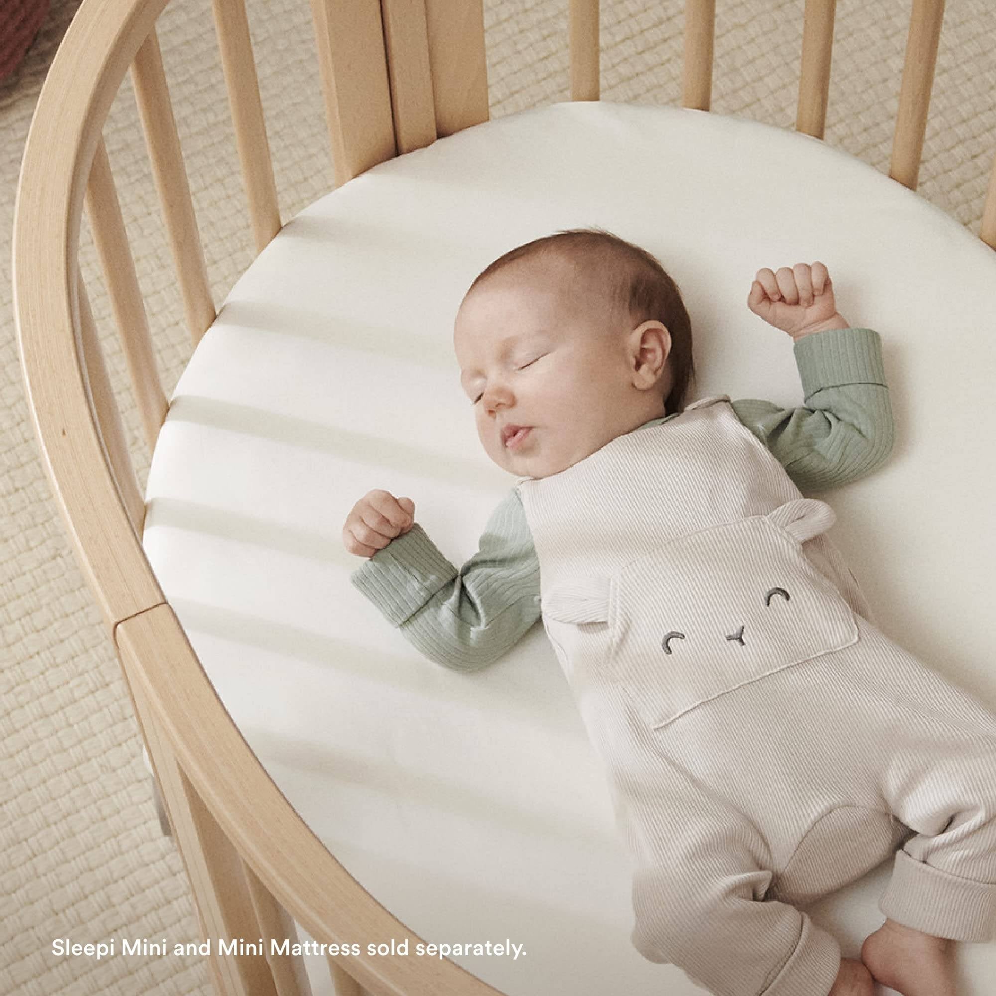 Stokke Sleepi Mini sábana de protección, color blanco, protege el mini colchón ovalado Stokke Sleepi contra accidentes y derrames