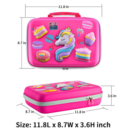 COO&KOO Juego de lonchera aislada de unicornio con 3 compartimentos