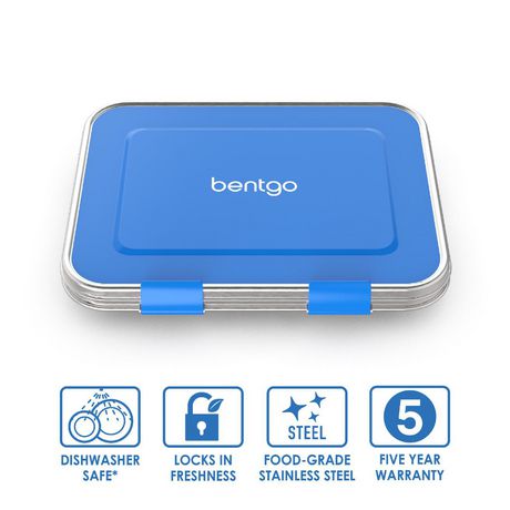 Bentgo- Recipiente para lonchera de acero inoxidable para niños  - Azul