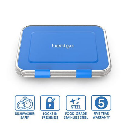 Bentgo- Recipiente para lonchera de acero inoxidable para niños  - Azul
