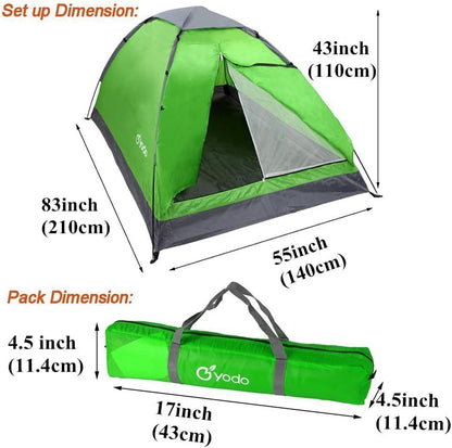Yodo- Tienda de campaña para 2 personas, verde