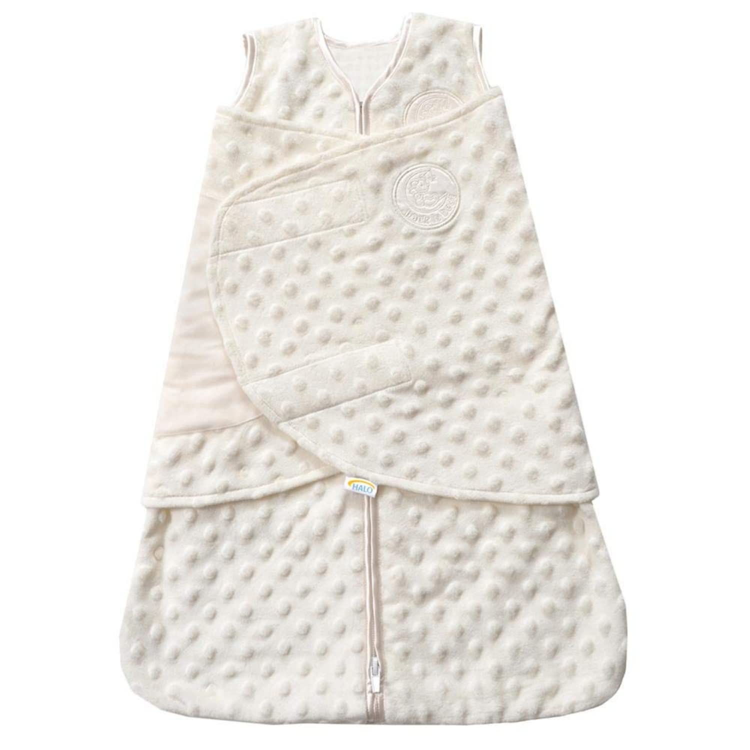 HALO- Saco de dormir, manta ajustable de 3 vías, TOG 3.0, puntos de felpa de velboa, crema, recién nacido, 3-6m