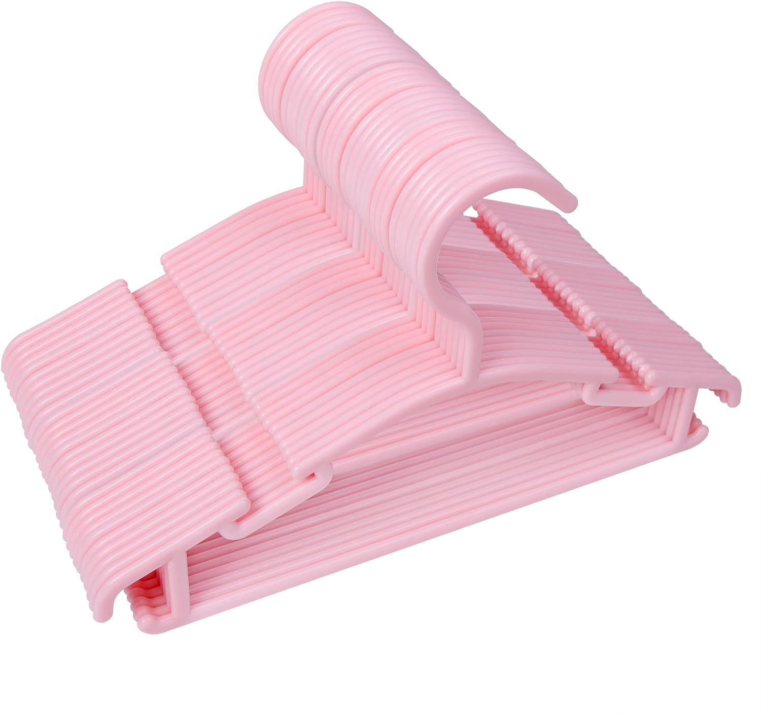 100 Ganchos plásticos para ropa de niño color rosa