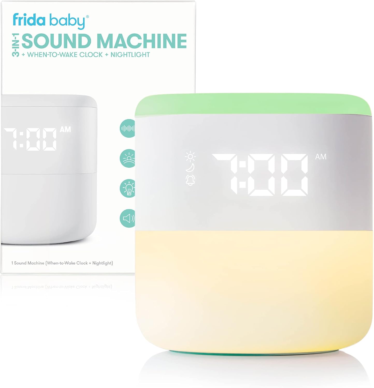 Frida Baby Máquina de Sonido 3 en 1 + Despertador + Luz Nocturna Máquina de Ruido Blanco