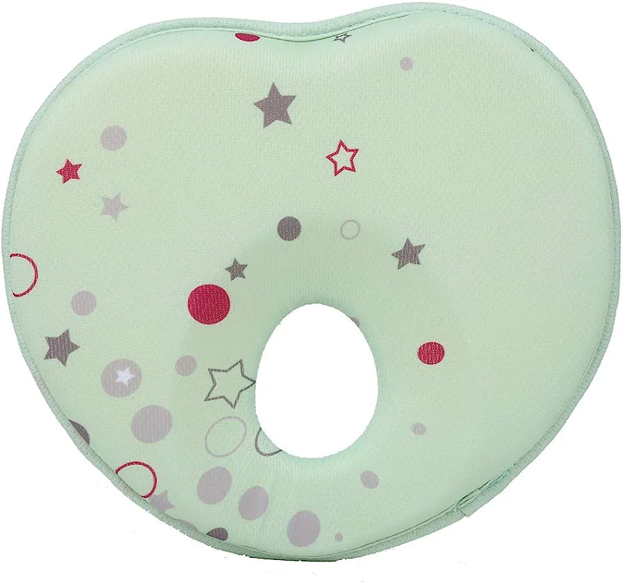 Almohada Suave para Evitar la Cabeza Plana, verde forma corazón