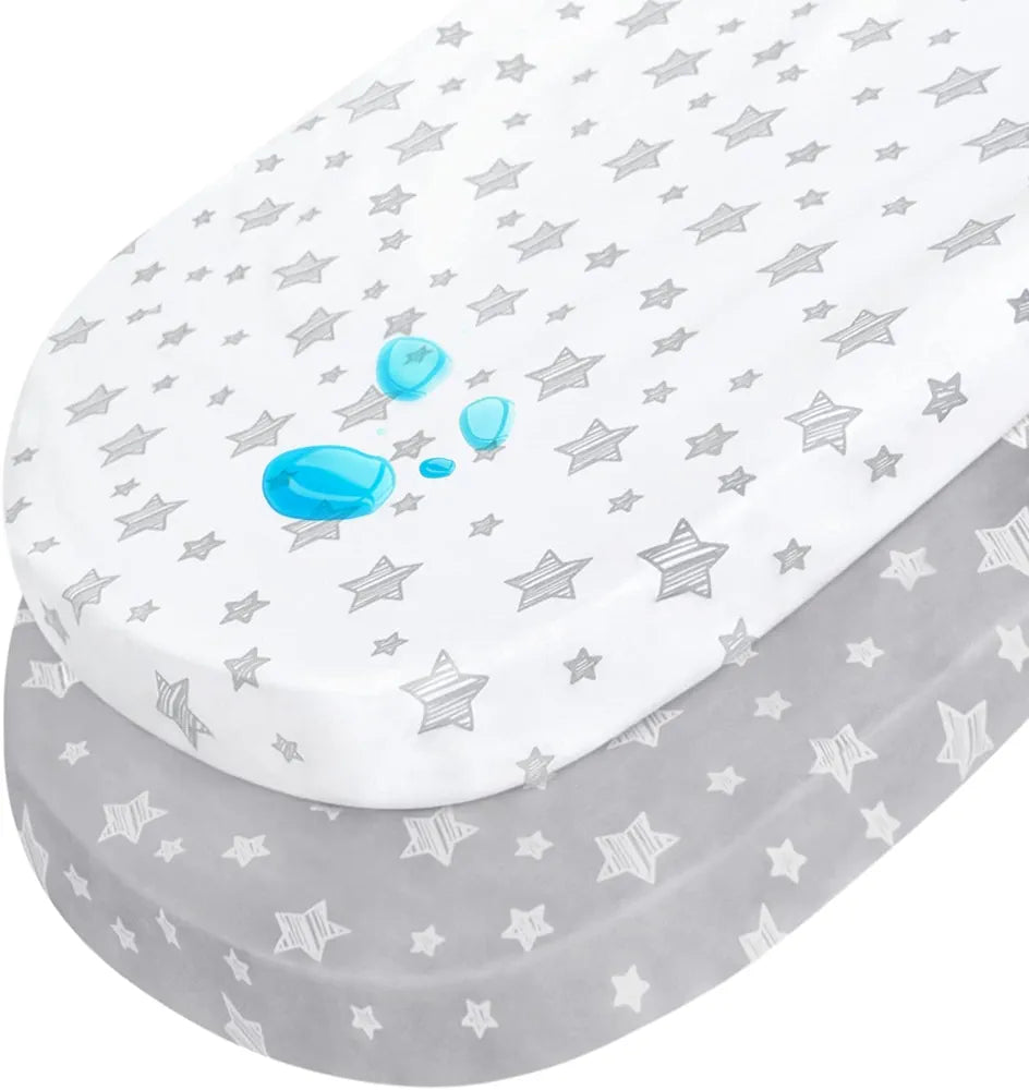 Moonsea-Juego de 2 sábanas impermeables para moisés
