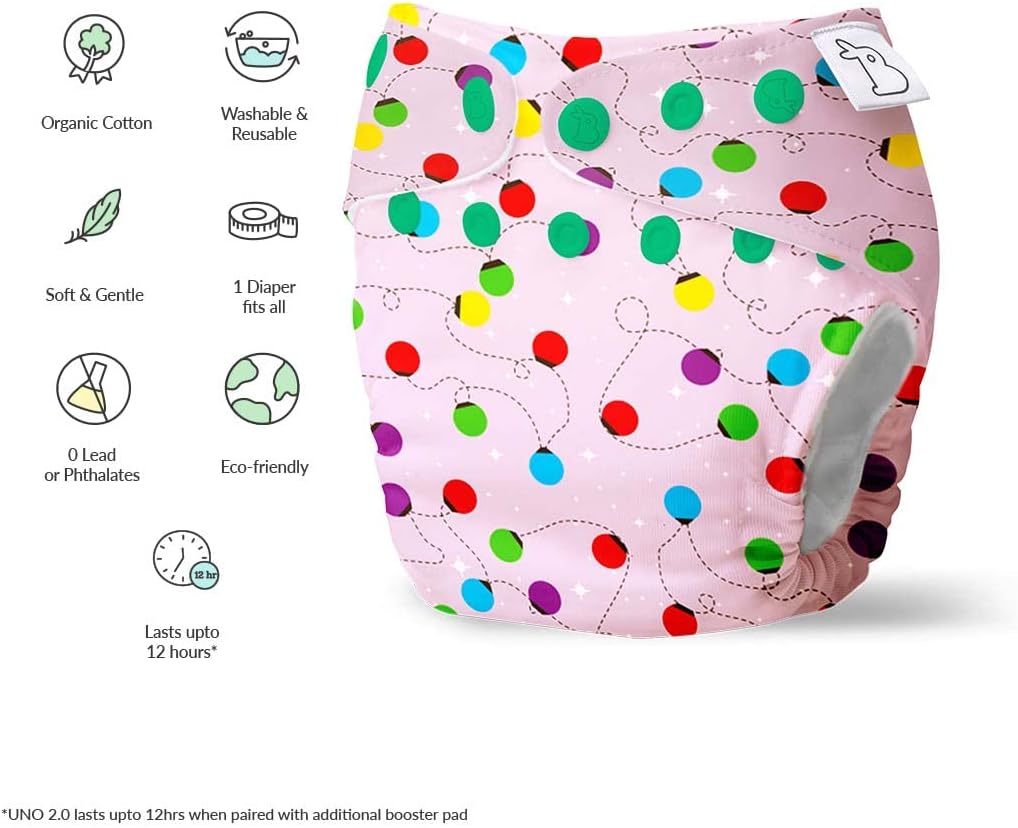 Superbottoms- Pañal de tela para bebés, luces