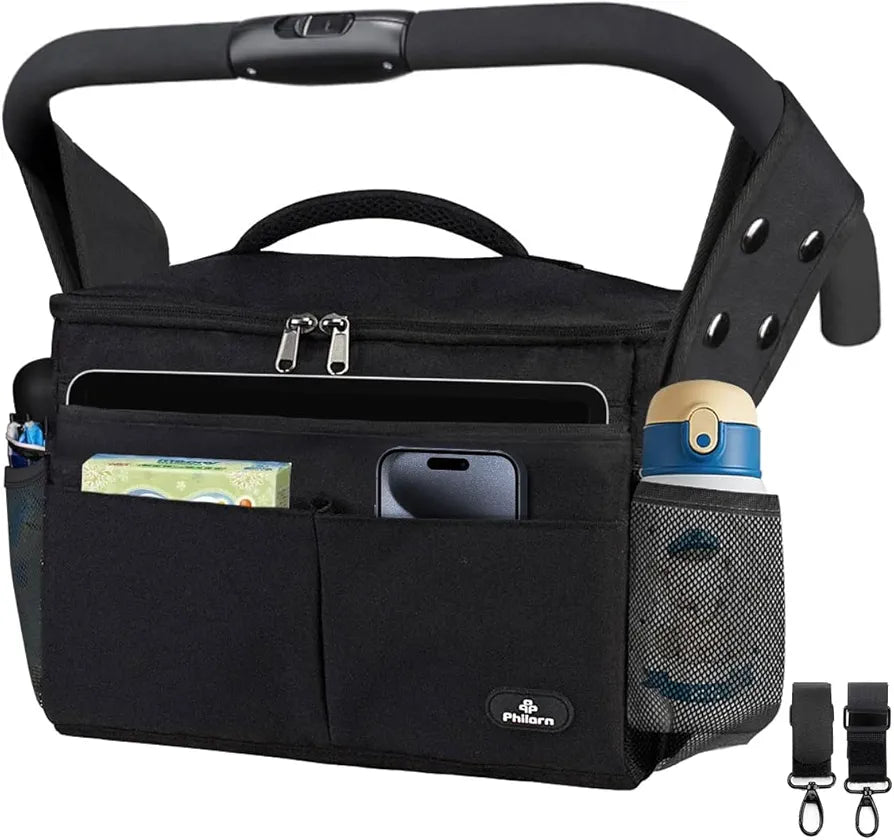 Philorn- Organizador para cochecito con gran capacidad de almacenamiento