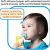 Buon Bambini Soft Sip Baby Food Pouch Toppers con estuche de viaje, 100% silicona, aguamarina/azul, paquete de 4