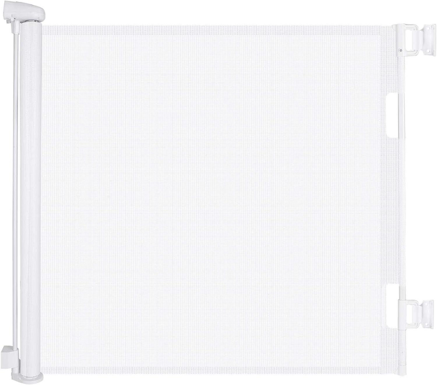 Stcockis-Puerta retráctil para bebés de 55 pulgadas de ancho x 34 pulgadas de alto, para interiores y exteriores, blanco