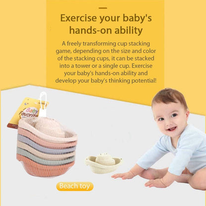 Baby Favorite- Juguetes de Baño con Taza Apilable, botes