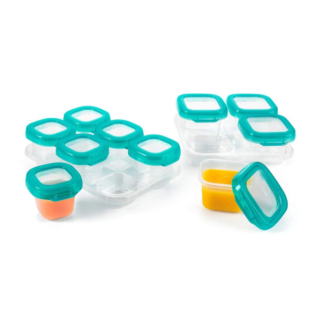 OXO Tot -Juego de recipientes de almacenamiento en bloques para bebé, 12 piezas, color verde azulado