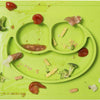 ezpz Happy Mat (Lime) - Plato de succión 100% silicona con mantel individual incorporado para niños pequeños