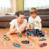 m zimoon -Juguete Camión de Transporte, Transportador Coches de Juguetes con 8pcs Accesorios y 6pcs Mini Coches