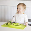 ezpz Happy Mat (Lime) - Plato de succión 100% silicona con mantel individual incorporado para niños pequeños