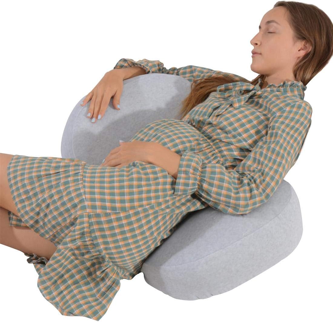 SIMINZICH- Almohada de Embarazo en Forma de C para Dormir de Lado, Doble Cuña para Cuerpo