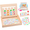 Juguetes Montessori de Madera Puzzles de Color Tablero con Tarjetas de Patrón y Disco