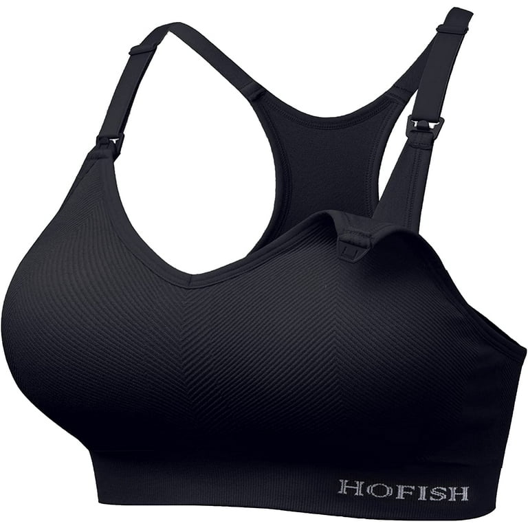 HOFISH-Sujetador de Lactancia sin Costuras Impacto Medio, talla M