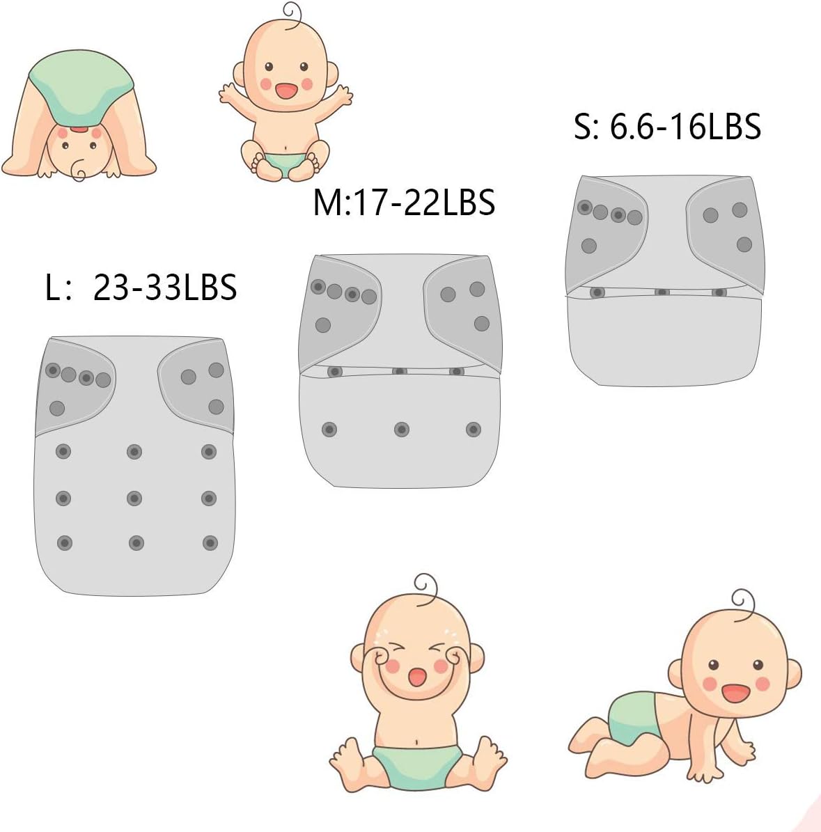 Pañales de tela para bebé, 1 ud