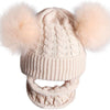 Conjunto de gorro de bebé de hairballs con bufanda tejida, beige talla 0-3m